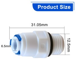 3PCS 1/4 Inch Male to 1/4 Inch Tube OD Quick Connect Fittings, Straight Push-in Hose Pipe Connector with Rubber Ring, Leak-Proof Water Filter Tubing Hose Joint for RO Systems and Water Purifiers