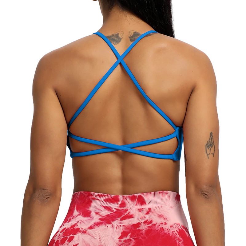 Aoxjox - brasier deportivo para mujer, sin espalda, acolchado para