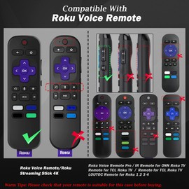 Seltureone 2 in 1 Remote Cover with Tracker Holder for Roku Voice Remote (Glow in The Dark), Roku Remote Cover Silicone Protective Case, Anti Slip Shock Absorption Washable, Green
