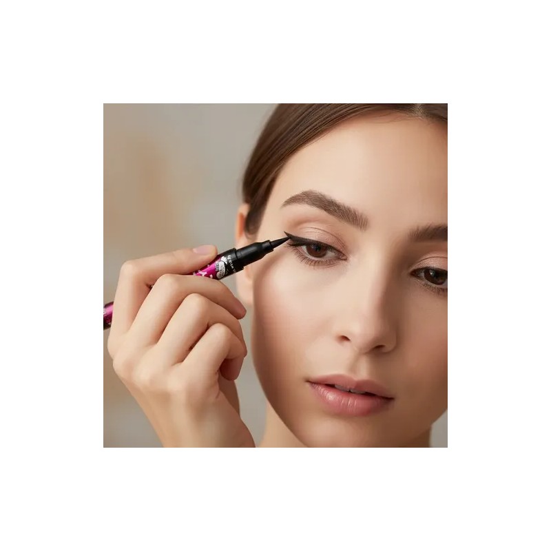 Delineador 24h Ojos Plumón Negro Con 4 Sellos Maquillaje