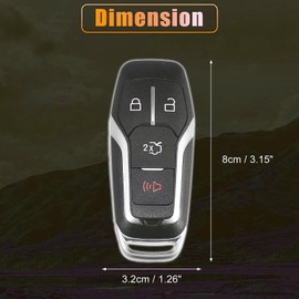 MACHSWON M3N-A2C31243800 Replacement Smart Proximity Keyless Entry Remote Key Fob 4 Key Buttons with Door Key 49 Chip for Ford for Mustang Edge 2015-2017