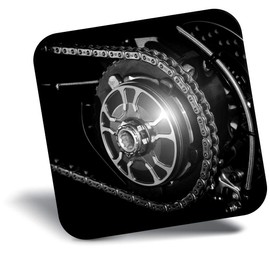 Destination Vinyl ltd Fridge Magnet bw - Motorcycle Rear Wheel & Chain #43250