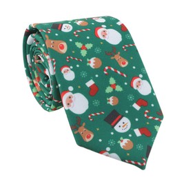 Christmas Tie Xmas Accessories Printed Tie Santa Claus Christmas Tree Elk Snowman Tie Decorative Dress,Tie Width 3.15in