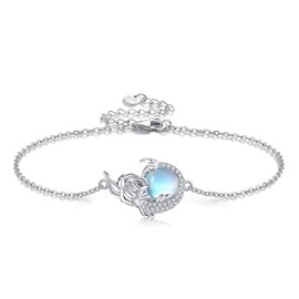 VENACOLY Mermaid Bracelet 925 Moonstone Mermaid Bracelet Mermaid Jewellery for Women