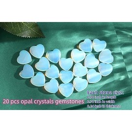 XIANNVXI XIANNVXI 20 Pcs Opal Crystal Heart Stones Opalite Healing Crystals Gemstones Reiki Palm Stones for Meditation Energy Balancing