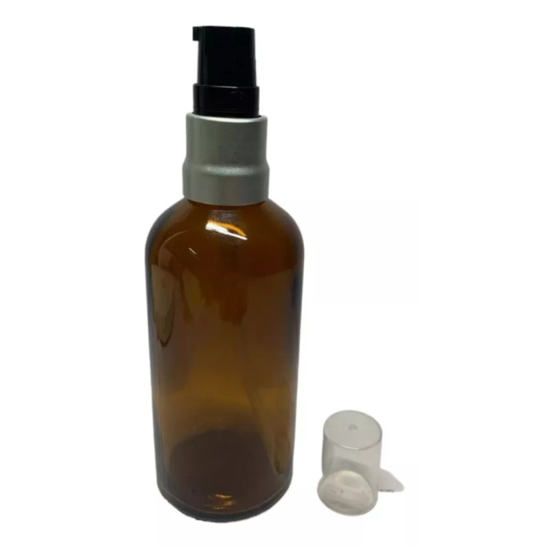 Meliars Frasco Dosificador 100 Ml Ambar Bomba Plata (10 Pzs)