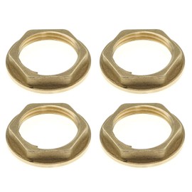 MEETOOT 4pcs Brass Lock Nuts Pipe Fitting 3/4 Inch NPT Female Lock Nut Gasket NPT Female Brass Flange Hex Lock Nut Suitable for Water, Gas, Oil