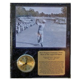 GFSF Ben Hogan 1950 US Open Famous 1 Iron Shot 8x10 Photo Clock Plaque with Descriptive Nameplate