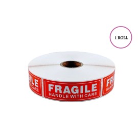 QUALITY STAR FRAGILE - HANDLE WITH CARE Stickers, 1X3, (1000 Per Roll) - 14 Rolls