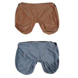 Seat Cushion Covers, Memory Foam Cushion Cases,Soft Crystal Velvet Fabric,Washable,Replacement Covers,Compatible with ComfiLife Gel Enhanced Seat Cushion (Misty Blue+Brown)