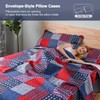 Ycosy Plaid Quilt Set Queen Size Country Patchwork Bedding Set