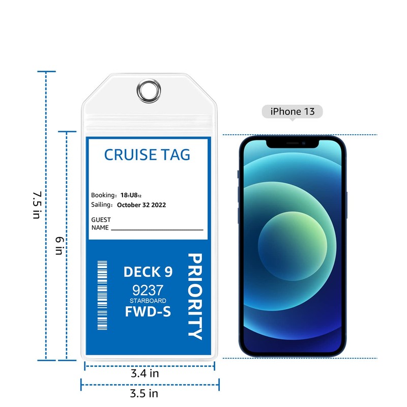 Cruise Luggage Tags, Clear Cruise Essentials E-tag Holders, Reuseable Cruise