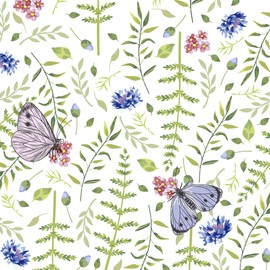 20 Napkins Butterflies Explore the Meadow Flowers Size Spring Summer Table Decoration 33 x 33 cm
