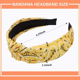 Ondder 6 Pack Bandana Headbands for Women Top Knot Headband Cute Head Bands for Women's Hair Turban Headband with Knot Hair Accessories for Women Girls