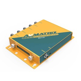 AVMATRIX SD1141 Distribution Amplifier 1 Input 4 Output Audio Video SD HD 3G-SDI Splitter 1080P for Projector Monitor Re-clocking Automatic Input Signal for Live Streaming (SD1141 Distributer)