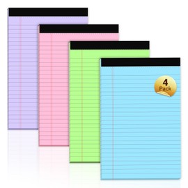 Legal Pads 5x8 Colored Note Pads, 4 Pack College Ruled Notepads 5x8 Lined Paper, Colored Notebook Paper Writing Pads 30 Sheets per Colored Paper Small Legal Pads 5x8 for Home Office School Supplies