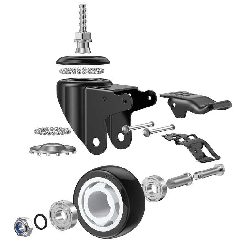 DICASAL 2 Inch Metric Stem Casters, M8*30 Stem Diameter 8mm,