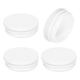 uxcell 4 Pcs Round Plastic Plug, Tubing End Cap Plugs, 49mm(1.93 Inch) Furniture Leg Pipe Insert, Glide Protection for Chair, Sofa, Table, Shelf, White