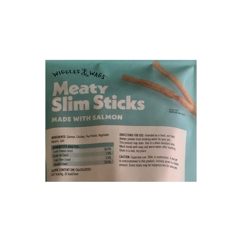 Wiggles & Wags Meaty Slim Sticks Made with Salmon Dog