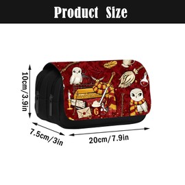 WKxinxuan Harry Pencil Case, Teenager, 3D Harry Pencil Case, Harry Pencil Case, School Harry Pencil Case, Double Zip Canvas Pencil Case for Children, red, Kids Backpack