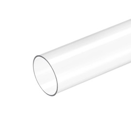 sourcing map Plastic Pipe Rigid Polycarbonate Round Tube Clear 1.2 Inches (30 mm) Inner Diameter 1.3 Inches (32 mm) Outer Diameter 9.6 Inches (245 mm) High Effect for Lighting Models Water Pipes