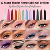 Wavuketu Blue Eyeliner Waterproof Blue Eyeliner Pencil Retractable blue Gel