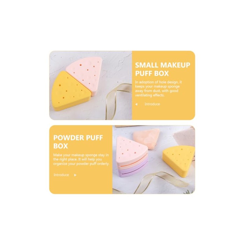 SOIMISS Caja Triangular de Silicona para Esponjas de Maquillaje Portátil