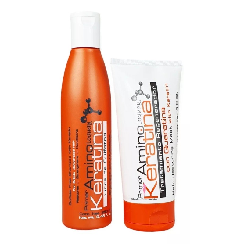 Loquay Kit Shampoo Y Tratamiento Acondicionador De Queratina Loquay