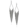 GUESS "Basic" Hematite Fringe Linear Drop Earrings
