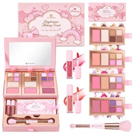 Makeup Kit for Teen Girls Beginners Make up Set for Travel Pink