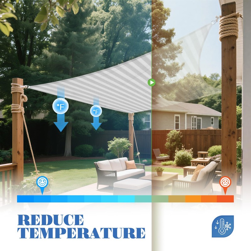 ECOOPTS 13'x16' HDPE Sun Shade Sail Rectangle Canopy Shades for