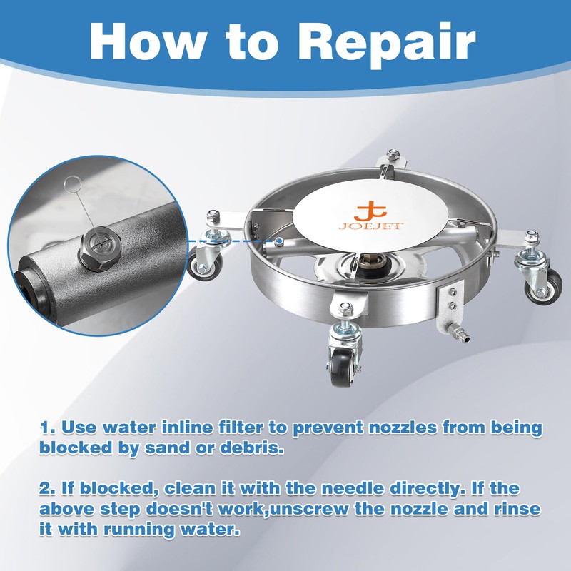 JOEJET Undercarriage Pressure Washer Attachment, Undercarriage Cleaner with 4 Wheels,