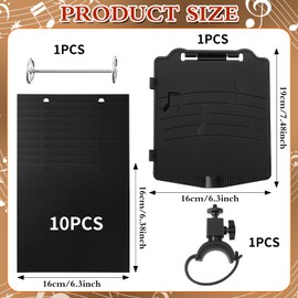 Amylove Clarinet Lyre Marching Band Flip Folder, Adjustable Marching Band Lyre for Clarinet with 1 Flip Folder, 10 Reversible Sleeves