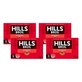 Hills Bros. Gourmet Roast, K-Cup Coffee Pods, Medium Roast, 12 Single-Serve Capsules & Pods 3.8 Ounce (Pack of 4)