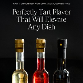 Fancy Peasant's Aged Balsamic Vinegar 200ML – Raw, Naturally Fermented, Gluten-Free, Non-GMO, Vegan, Made with Ruby Red Grapes, Perfect for Salad Dressings, Sauces, and Balsamic Vinaigrette