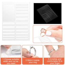 iCovalescent Ring Size Adjuster Set, with Cleaning Cloth Jewelry Spacer Invisible Ring Protector, Invisible Ring Size Adjuster for Loose Rings