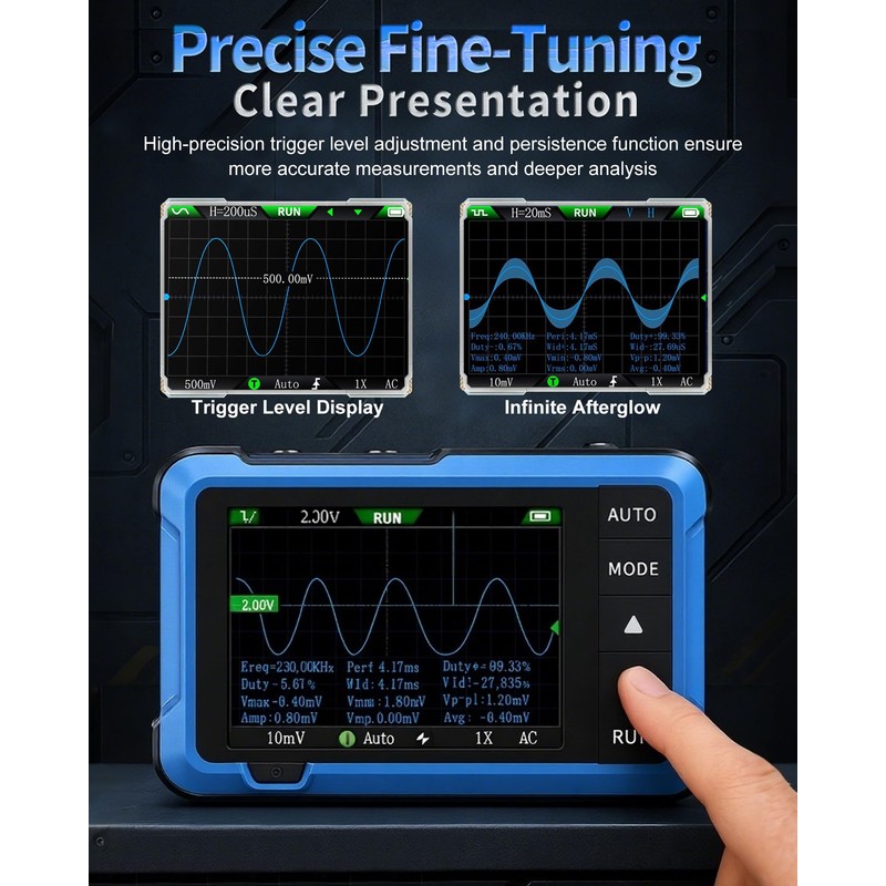 2 in 1 Oscilloscope Handheld, WapoRich DSO510 Digital Oscilloscope with