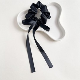 shefun JP226 Ribbon Scrunchie Silk Scrunchie Ribbon Hair Rubber Set of 4 Adults Stylish Hair Elastic Ribbon Hair Accessory Women's Hair Ornament