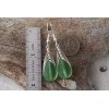 Hawaiian Jewelry Sea Glass Earrings, Braided Peridot Earrings Green Earrings