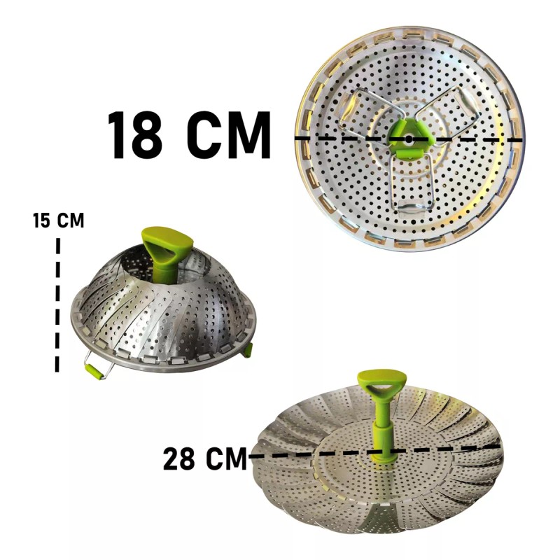 MDJ Cesto Canastilla Para Verduras Hervir Vaporiza Ajustable