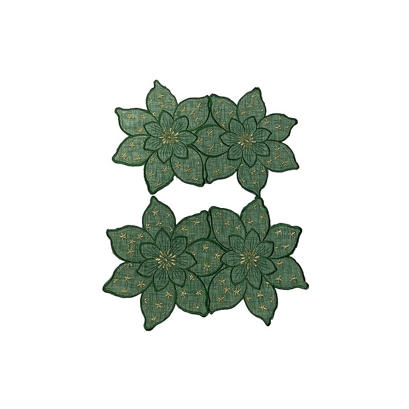 Aude Home Doilies Pack of 2 Embroidered Blankets 30 x