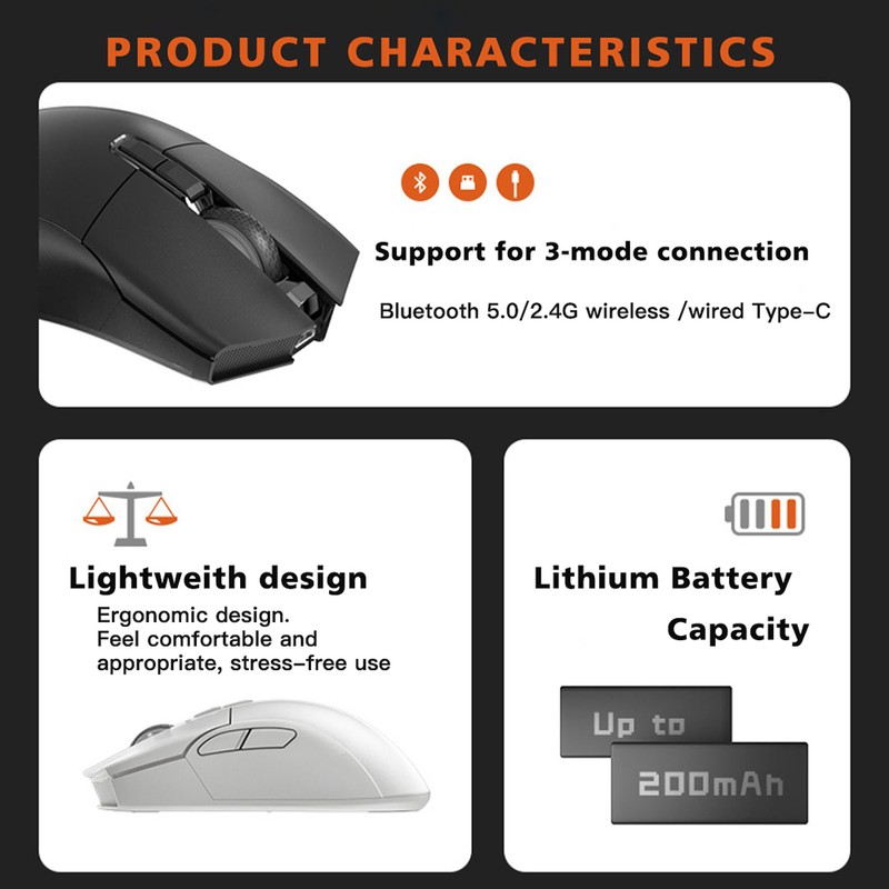 Motospeed Darmoshark N3 Wireless BT 3 Mode Gaming esports Mouse