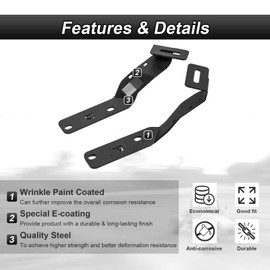 ROMELACK Hood Mount Brackets Ditch Light Pods Bracket Heavy duty Steel Compatible with HYUNDAI SANTA CRUZ 2022-2025