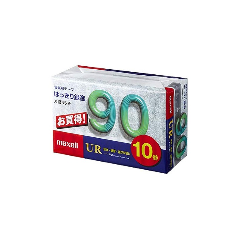 Maxell UR-90M 10P Cassette Tape (90 Minutes/10 Rolls)