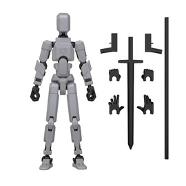 MerryXD Titan 13 Action Figure,Assembly Completed Dummy 13 Action Figure Lucky 13 Action Figure T13 Action Figure 3D Printed Multi-Jointed Movable, Nova 13 Action Figure Toy Grey