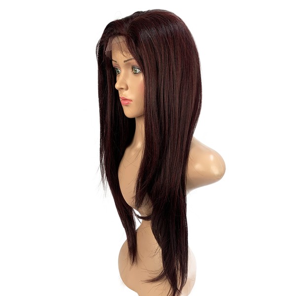 SLEEK 24'' Synthetic Lace Front Wig Free Parting Lace Front Straight Wig 200g Can Be Heated Rian Wig (KOUR99J)