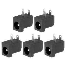PATIKIL 5.5x2.5mm DC Power Connector, 5 Pack 3 Pin PCB Mounting Female Plug Jack