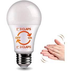 3 Claps Light Control Bulb for Bedroom Table Lamp Upgrade, Sound Activated ON/Off Solution, Clap Detection, Smart Home, As Seen On TV, Soft White, 8-Watt