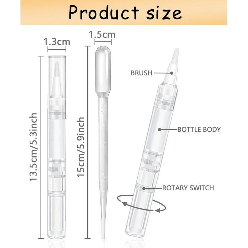 uadbau 6 Pcs 3ml Empty Cuticle Oil Pen with 4