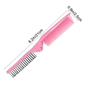 IWOWHERO 6pcs Foldable Static Hair Comb Double Headed Design for Thick Curly Hair High Temperature Resistant Portable Combs for Travel Daily Use
